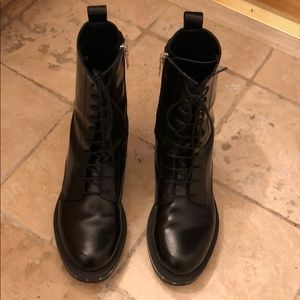 Barney’s New York black pack up combat boot